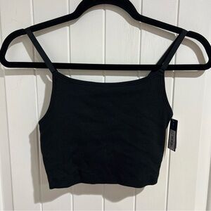 GAP GapBody Women’s Cotton Ribbed Comfort Pullover Crop Cami Black Small NWT